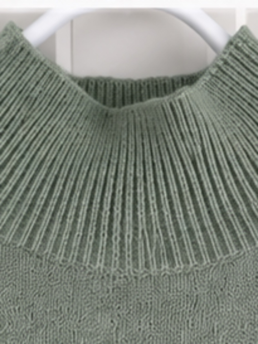 & Other Stories Sage Green Oversized Mock Neck Wool Blend Sweater S - Picture 11 of 11